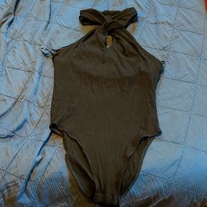 Melpomene ribbed Halter Bodysuit M